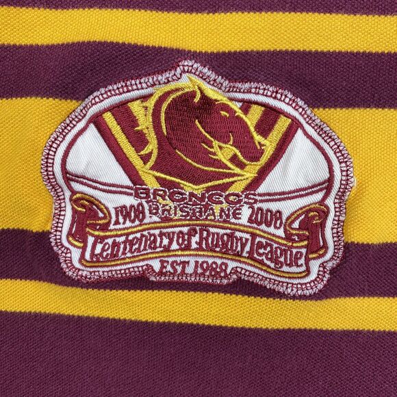 Brisbane Broncos Rugby Shirt Men Medium Shirt Collared Red Y2K 2008 Canterbury - Picture 5 of 16